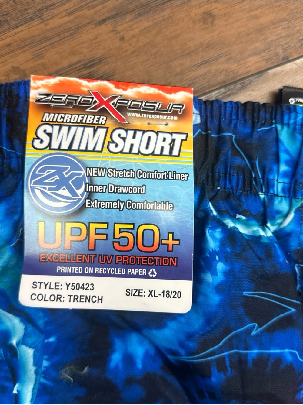 ZeroXposur Boys Size XL 18/20 NEW w Tags Swim Trunks with Liner & Pull <<<424>>> - Picture 6 of 7